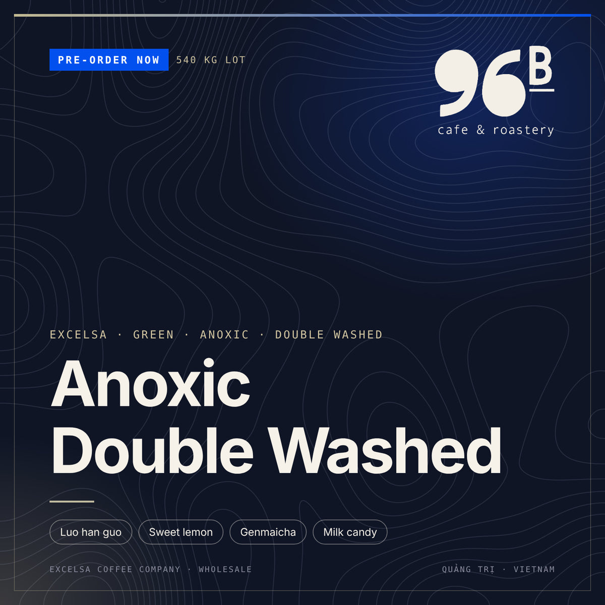 Unroasted 96B Excelsa Anoxic Double Washed — Green (Pre-order now)