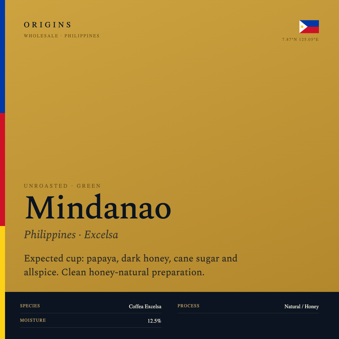 Unroasted Mindanao Philippines Natural Process / Honey Excelsa