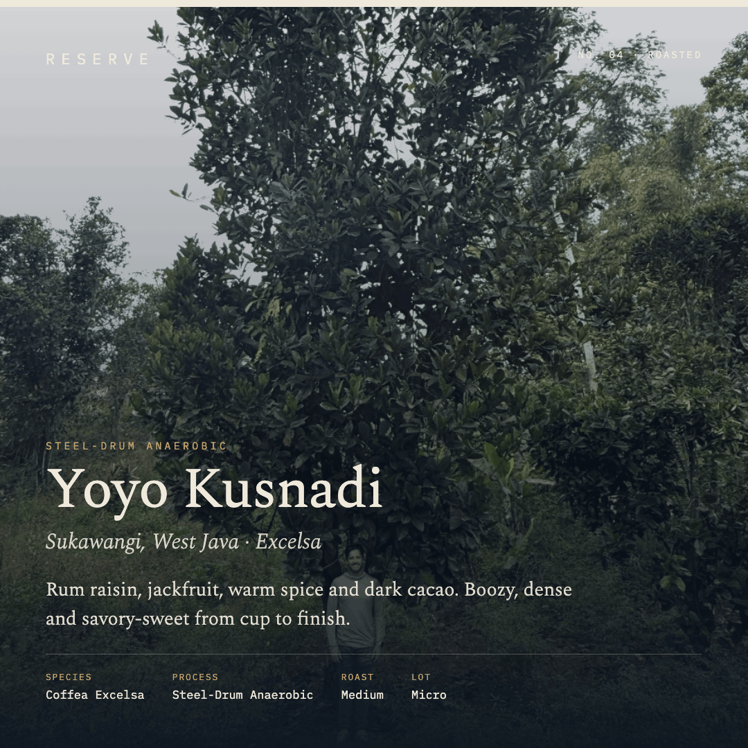 Roasted Yoyo Kusnadi Sukawangi West Java Steel Drum Anaerobic Excelsa